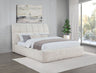 Nollet Channel-Tufted Upholstered Platform Bed - 48" Headboard in Cream or Grey, Queen to California King – view 1
