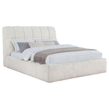 Nollet Channel-Tufted Upholstered Platform Bed - 48" Headboard in Cream or Grey, Queen to California King – view 13