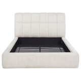 Nollet Channel-Tufted Upholstered Platform Bed - 48" Headboard in Cream or Grey, Queen to California King – view 14
