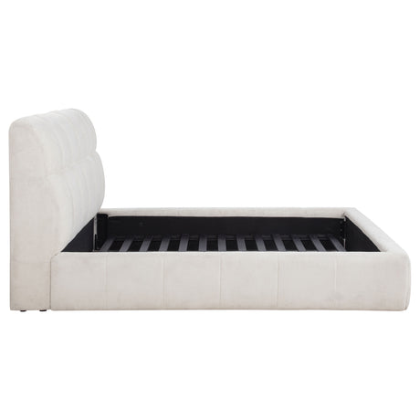 Nollet Channel-Tufted Upholstered Platform Bed - 48" Headboard in Cream or Grey, Queen to California King – view 16