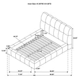 Nollet Channel-Tufted Upholstered Platform Bed - 48" Headboard in Cream or Grey, Queen to California King – view 19