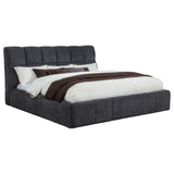 Nollet Channel-Tufted Upholstered Platform Bed - Grey