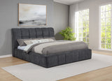 Nollet Channel-Tufted Upholstered Platform Bed - 48" Headboard in Cream or Grey, Queen to California King - lifestyle