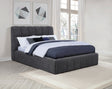 Nollet Channel-Tufted Upholstered Platform Bed - 48" Headboard in Cream or Grey, Queen to California King - lifestyle