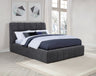 Nollet Channel-Tufted Upholstered Platform Bed - 48" Headboard in Cream or Grey, Queen to California King - lifestyle