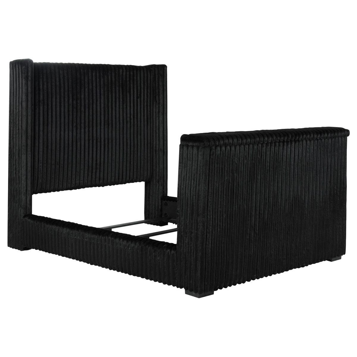 Centergrove Velvet Wingback TV Bed with Hidden Lift - Queen
