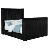 Centergrove Velvet Wingback TV Bed with Hidden Lift - Channel-Tufted Black, Queen to California King – view 8