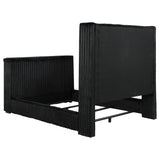 Centergrove Velvet Wingback TV Bed with Hidden Lift - Channel-Tufted Black, Queen to California King – view 11