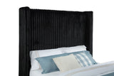 Centergrove Velvet Wingback TV Bed with Hidden Lift - Channel-Tufted Black, Queen to California King – view 13