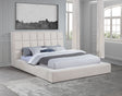 Dreux Upholstered Platform Bed with LED Reading Lights & Storage Console - Tufted Cream or Grey, Queen to California King – view 1
