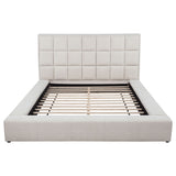 Dreux Upholstered Platform Bed with LED Reading Lights & Storage Console - Tufted Cream or Grey, Queen to California King – view 11