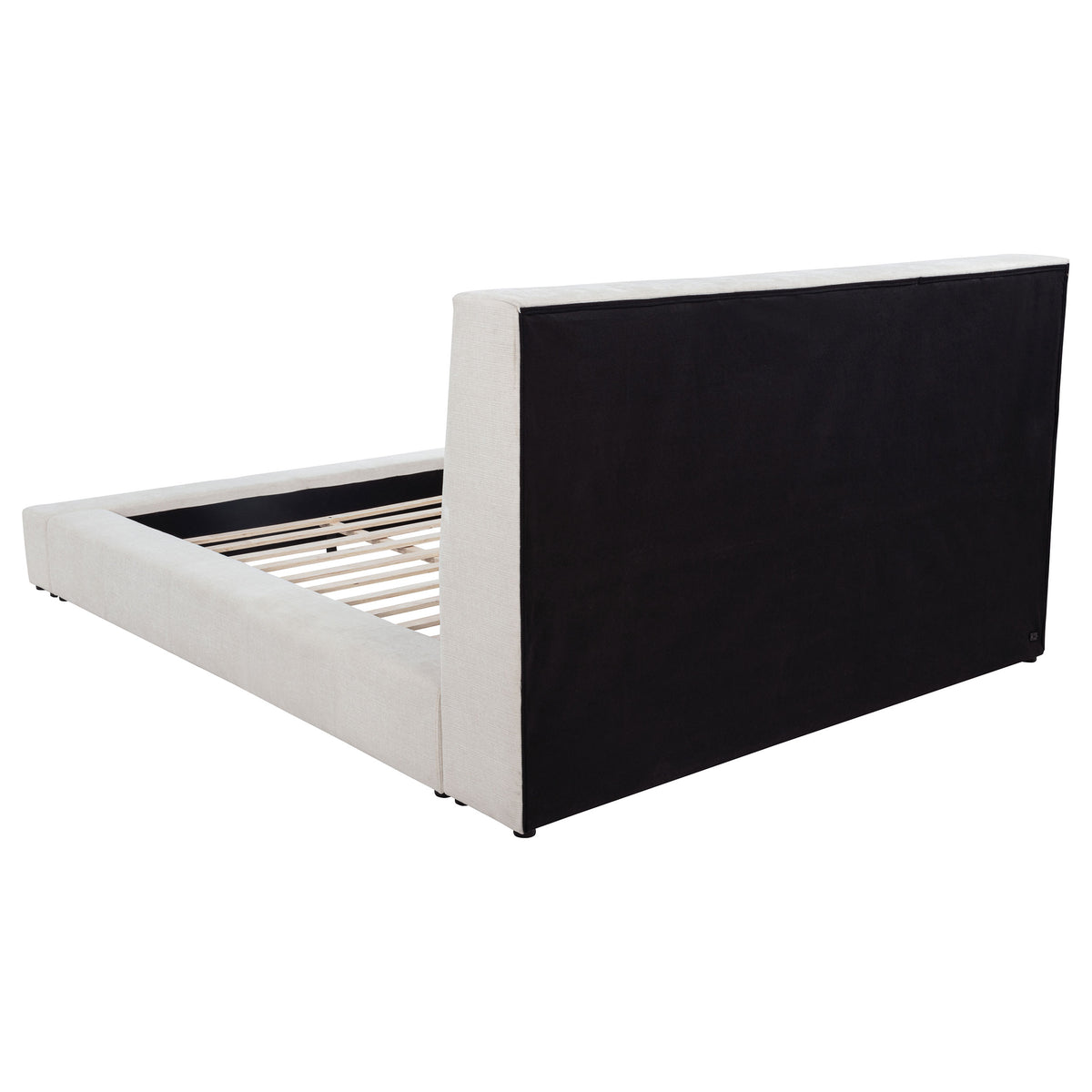 Dreux Upholstered Platform Bed with LED Reading Lights & Storage Console - Tufted Cream or Grey, Queen to California King – view 12