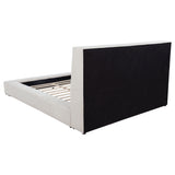 Dreux Upholstered Platform Bed with LED Reading Lights & Storage Console - Tufted Cream or Grey, Queen to California King – view 12