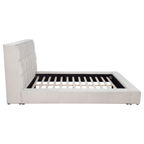 Dreux Upholstered Platform Bed with LED Reading Lights & Storage Console - Tufted Cream or Grey, Queen to California King – view 13