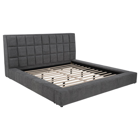 Dreux Upholstered Platform Bed with LED Reading Lights & Storage Console - Eastern King