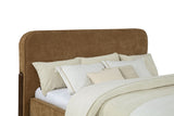 Baldacci Upholstered Platform Bed - Rounded Curry Headboard with Walnut Legs, Queen to California King – view 11