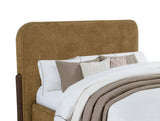 Baldacci Upholstered Platform Bed - Rounded Curry Headboard with Walnut Legs, Queen to California King – view 5