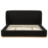 Blaire Upholstered Wingback Platform Bed - Black Fabric with Light Ash Base, Queen to California King – view 7