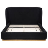 Blaire Upholstered Wingback Platform Bed - Black Fabric with Light Ash Base, Queen to California King – view 4