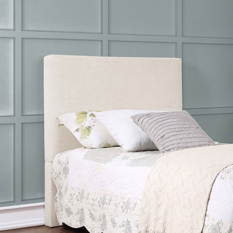 Pirro Upholstered Panel Headboard with Rounded Edges - Sand Fabric, Twin, Queen/Full or King – view 1
