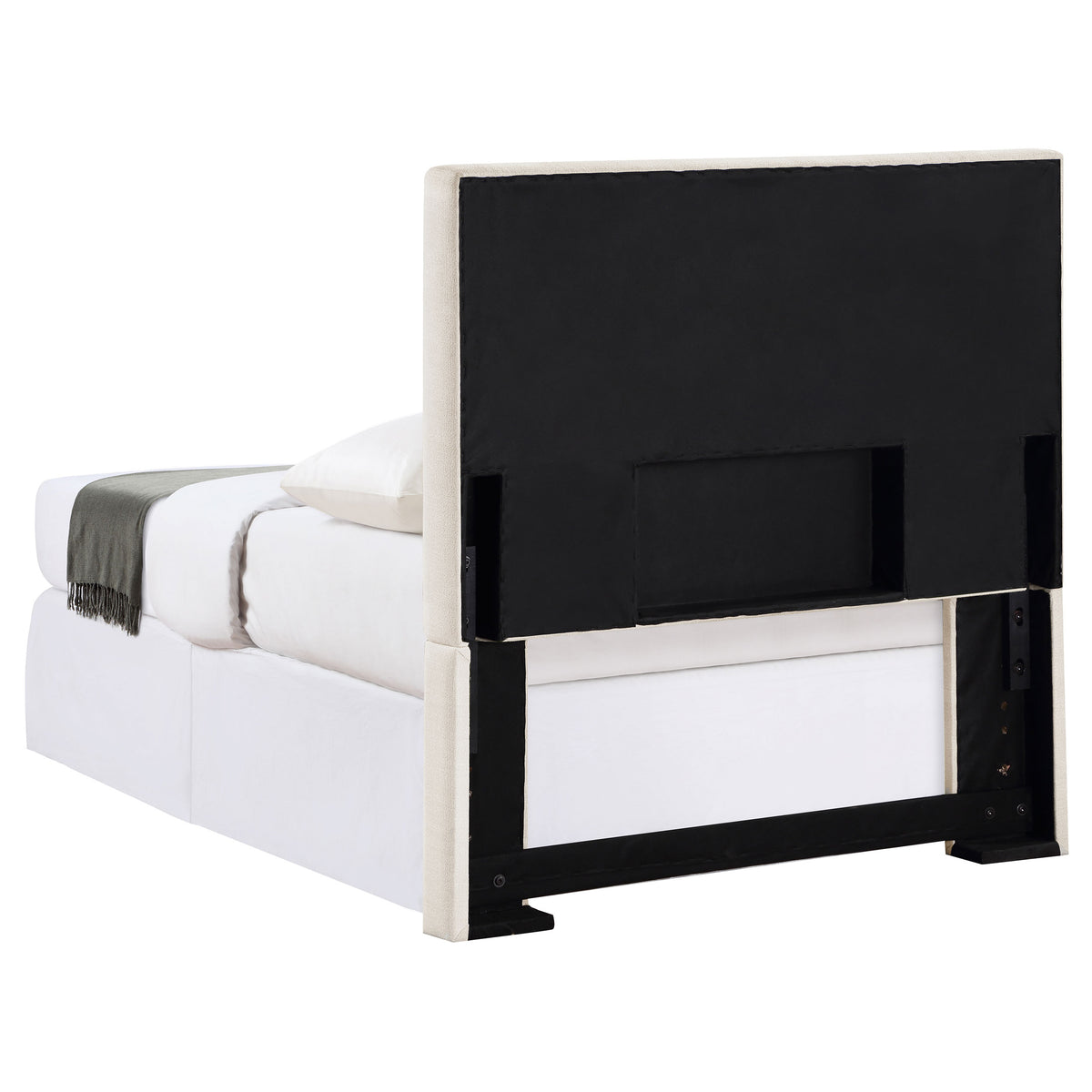 Pirro Upholstered Panel Headboard with Rounded Edges - Sand Fabric, Twin, Queen/Full or King – view 8