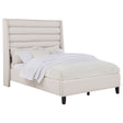 Leslie Channel-Tufted Wingback Platform Bed - Full