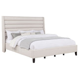 Leslie Channel-Tufted Wingback Platform Bed - Eastern King