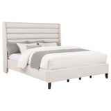 Leslie Channel-Tufted Wingback Platform Bed - California King