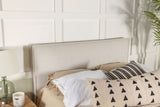 Izzy Upholstered Panel Headboard - Flange Border in Sand Fabric, Twin, Queen/Full or King - lifestyle