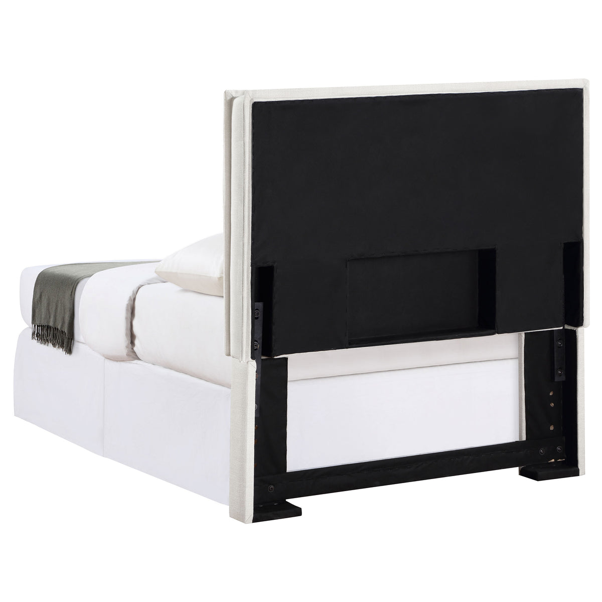 Izzy Upholstered Panel Headboard - Flange Border in Sand Fabric, Twin, Queen/Full or King – view 8