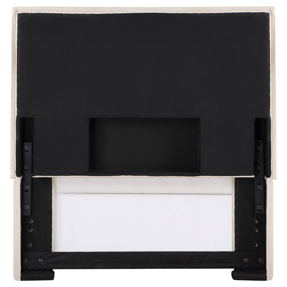 Izzy Upholstered Panel Headboard - Flange Border in Sand Fabric, Twin, Queen/Full or King – view 9
