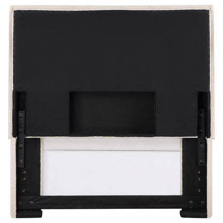Izzy Upholstered Panel Headboard - Flange Border in Sand Fabric, Twin, Queen/Full or King – view 9