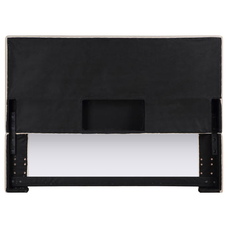 Kosmo Upholstered Panel Headboard with Self-Welt Trim - Sand Fabric, Twin, Queen/Full or King – view 17