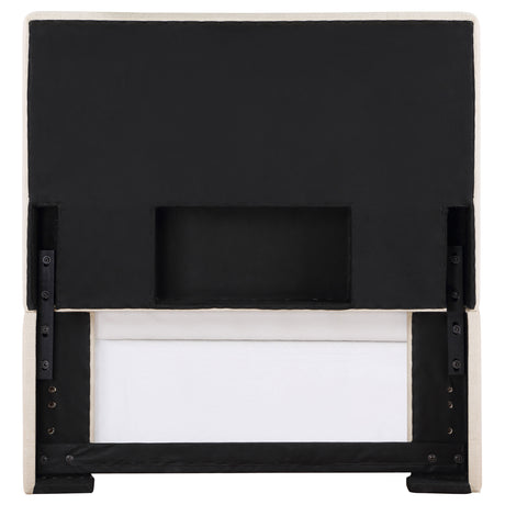 Kosmo Upholstered Panel Headboard with Self-Welt Trim - Sand Fabric, Twin, Queen/Full or King – view 9