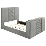 Tara Upholstered TV Bed with Motorized Footboard Lift - Queen