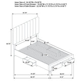 Wheatland Upholstered Storage Bed with 4 Drawers - Channeled Headboard in Light Brown, Full to Eastern King – view 16