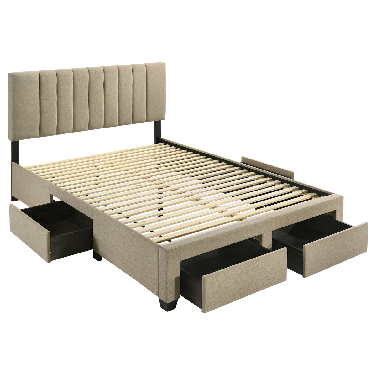 Wheatland Upholstered Storage Bed with 4 Drawers - Queen