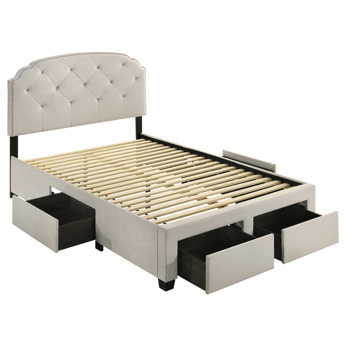 Marianna Tufted Velvet Storage Bed with 4 Drawers - Full
