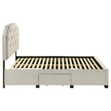 Marianna Tufted Velvet Storage Bed with 4 Drawers - Cream with Nailhead Trim, Full to Eastern King – view 14