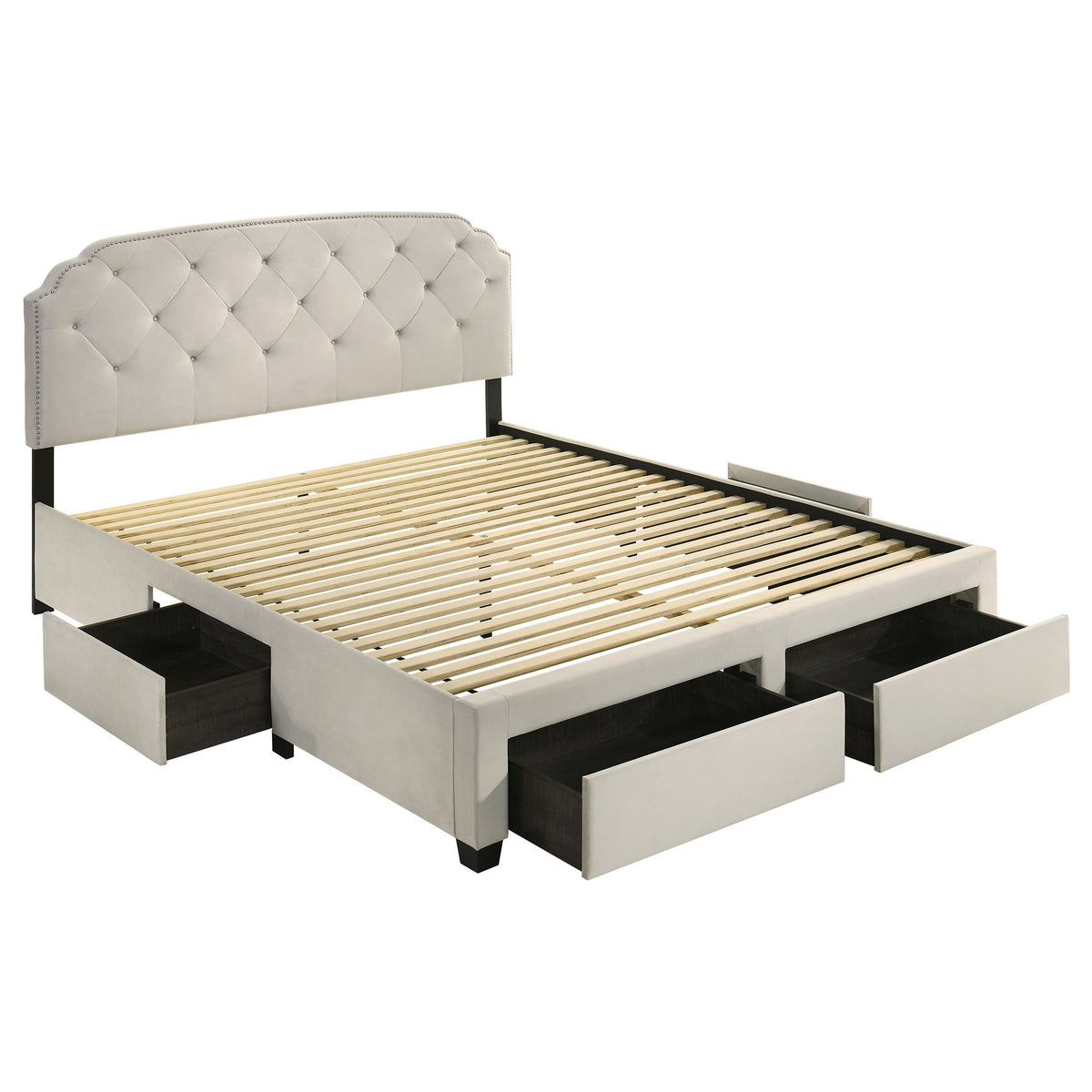Marianna Tufted Velvet Storage Bed with 4 Drawers - Eastern King