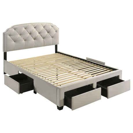 Marianna Tufted Velvet Storage Bed with 4 Drawers - Queen