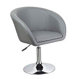Faux Leather Swivel Coffee Chair in Red/Chrome Legs - angle view