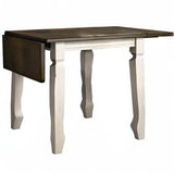 Belle Rectangular Solid Wood Drop Leaf Table in Oak Cream - detail view