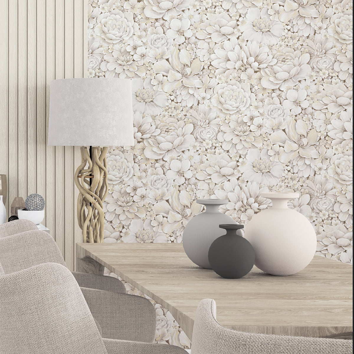 Eden Floral Texture Wallpaper - Non-Woven, Paste the Wall in 3 Colors