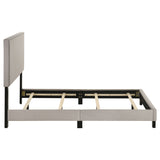 Boyd Upholstered Panel Bed with Chrome Nailhead Trim - Ivory Fabric & Black Legs, Twin to California King – view 15