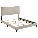 Boyd Upholstered Panel Bed with Chrome Nailhead Trim - Queen