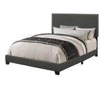 Boyd Upholstered Panel Bed with Chrome Nailhead Trim - Charcoal Fabric & Black Legs, Twin to California King – view 18