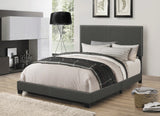 Boyd Upholstered Panel Bed with Chrome Nailhead Trim - Charcoal Fabric & Black Legs, Twin to California King – view 20