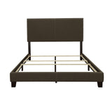 Boyd Upholstered Panel Bed with Chrome Nailhead Trim - Charcoal Fabric & Black Legs, Twin to California King – view 12