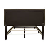 Boyd Upholstered Panel Bed with Chrome Nailhead Trim - Charcoal Fabric & Black Legs, Twin to California King – view 15